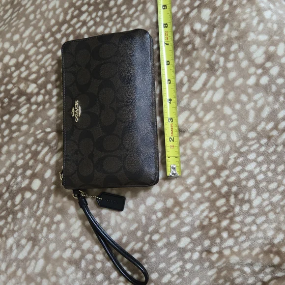 Coach Dark Brown Signature Wristlet - Picture 5 of 5